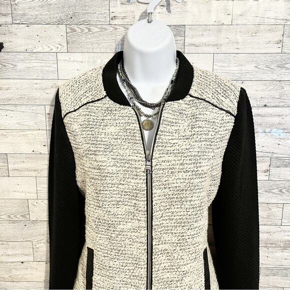 BANANA REPUBLIC FACTORY Baseball-Style Boucle Jacket, S - Picture 6 of 9